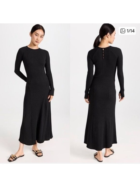 rag & bone Dresses & Skirts - Rag & Bone Long-Sleeve Echo Ribbed Wool Midi Dress New Quiet Luxury Timeless